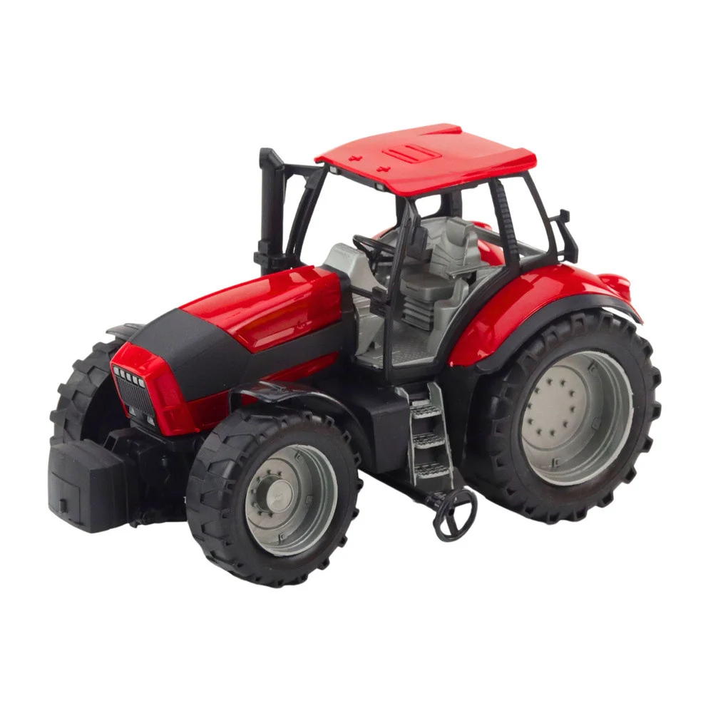 Poljoprivredni traktor sa žutom prikolicom, crveni, 46 cm_3
