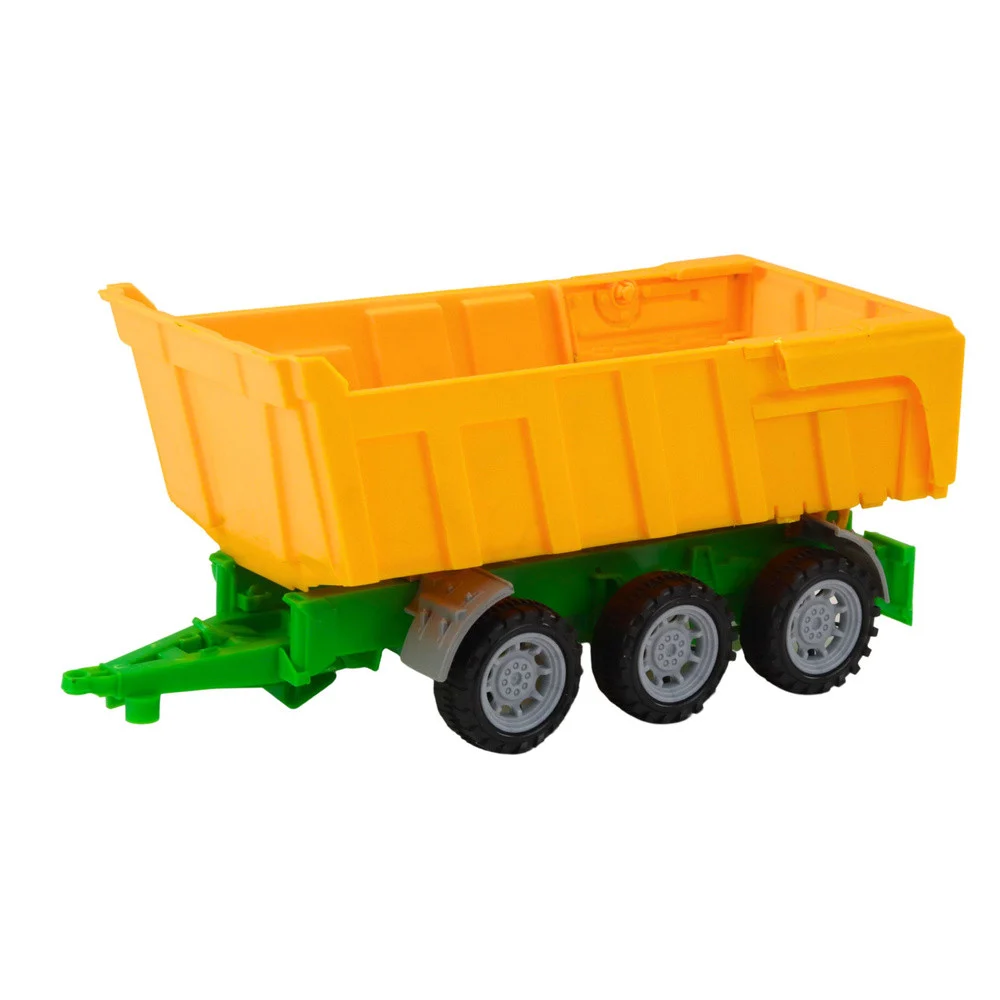 Poljoprivredni traktor sa žutom prikolicom, crveni, 46 cm_4