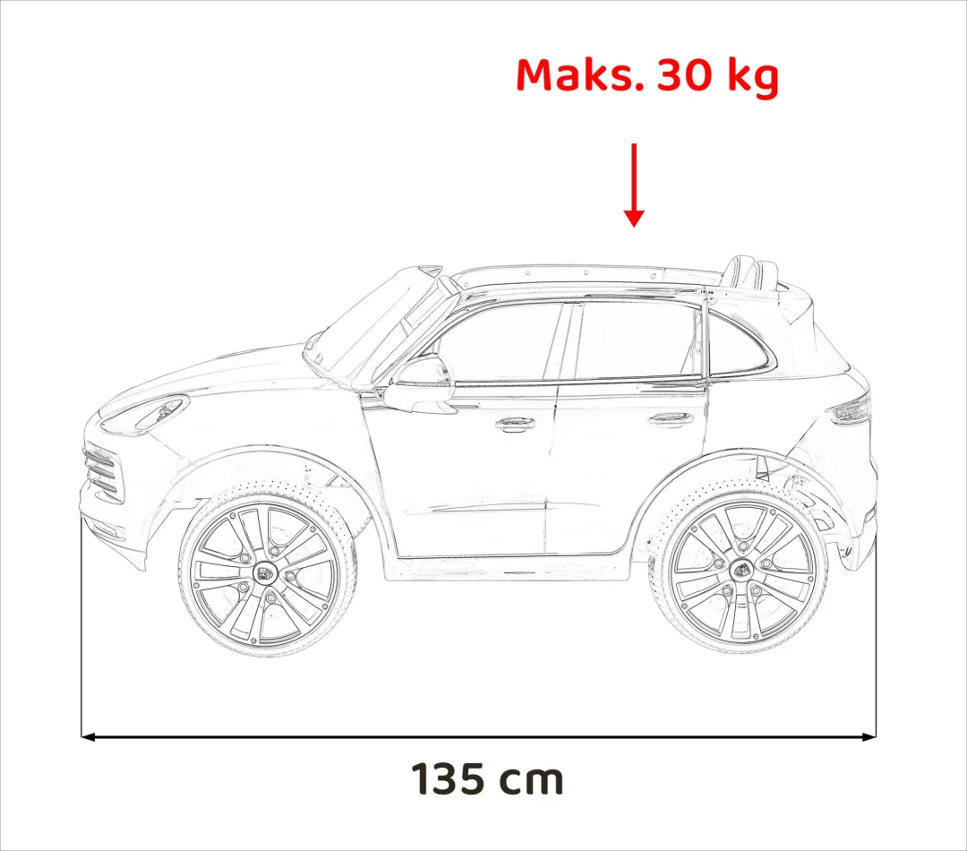 Porsche Cayenne S dječji autosjedalica na baterije bijela SUV + daljinski upravljač_3