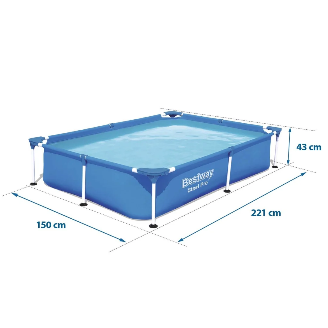 Pravokutni bazen s okvirom 221x150x43 cm Bestway 56401_4