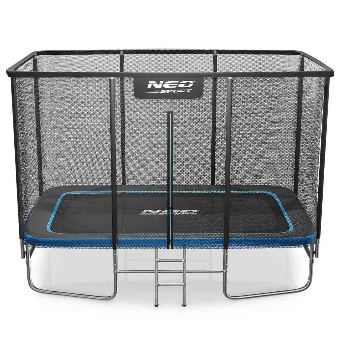 Pravokutni vrtni trampolin Neo-Sport, 366 × 244 cm (12 × 8 ft), vanjska mreža i ljestve_1