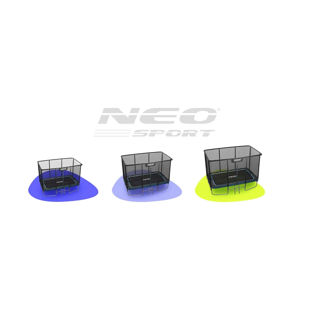 Pravokutni vrtni trampolin Neo-Sport, 366 × 244 cm (12 × 8 ft), vanjska mreža i ljestve_12