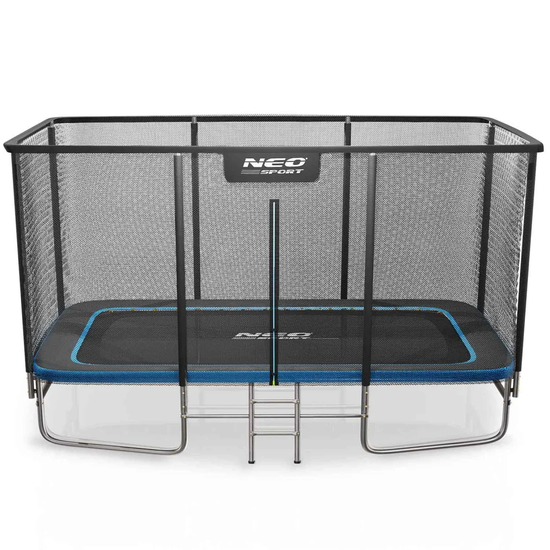 Pravokutni vrtni trampolin Neo-Sport, 427 × 305 cm (14 × 10 ft), vanjska mreža i ljestve_1