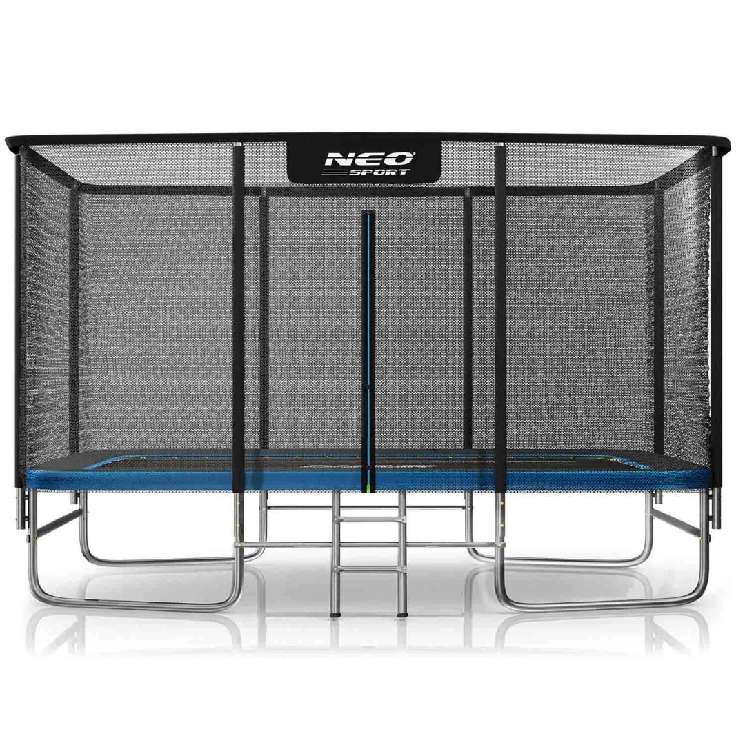 Pravokutni vrtni trampolin Neo-Sport, 427 × 305 cm (14 × 10 ft), vanjska mreža i ljestve_15