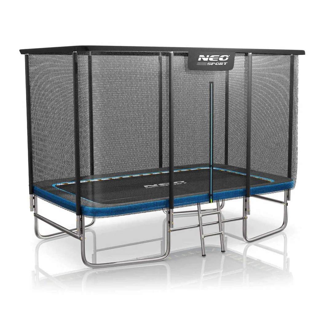 Pravokutni vrtni trampolin Neo-Sport, 427 × 305 cm (14 × 10 ft), vanjska mreža i ljestve_2