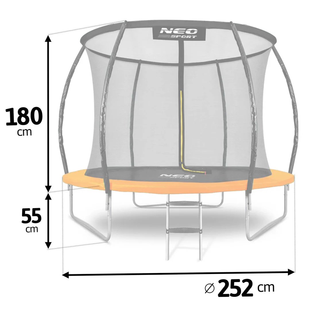 Profilirani vrtni trampolin Neo-Sport NS-08C201 252 cm, 8 ft, unutarnja mreža_9