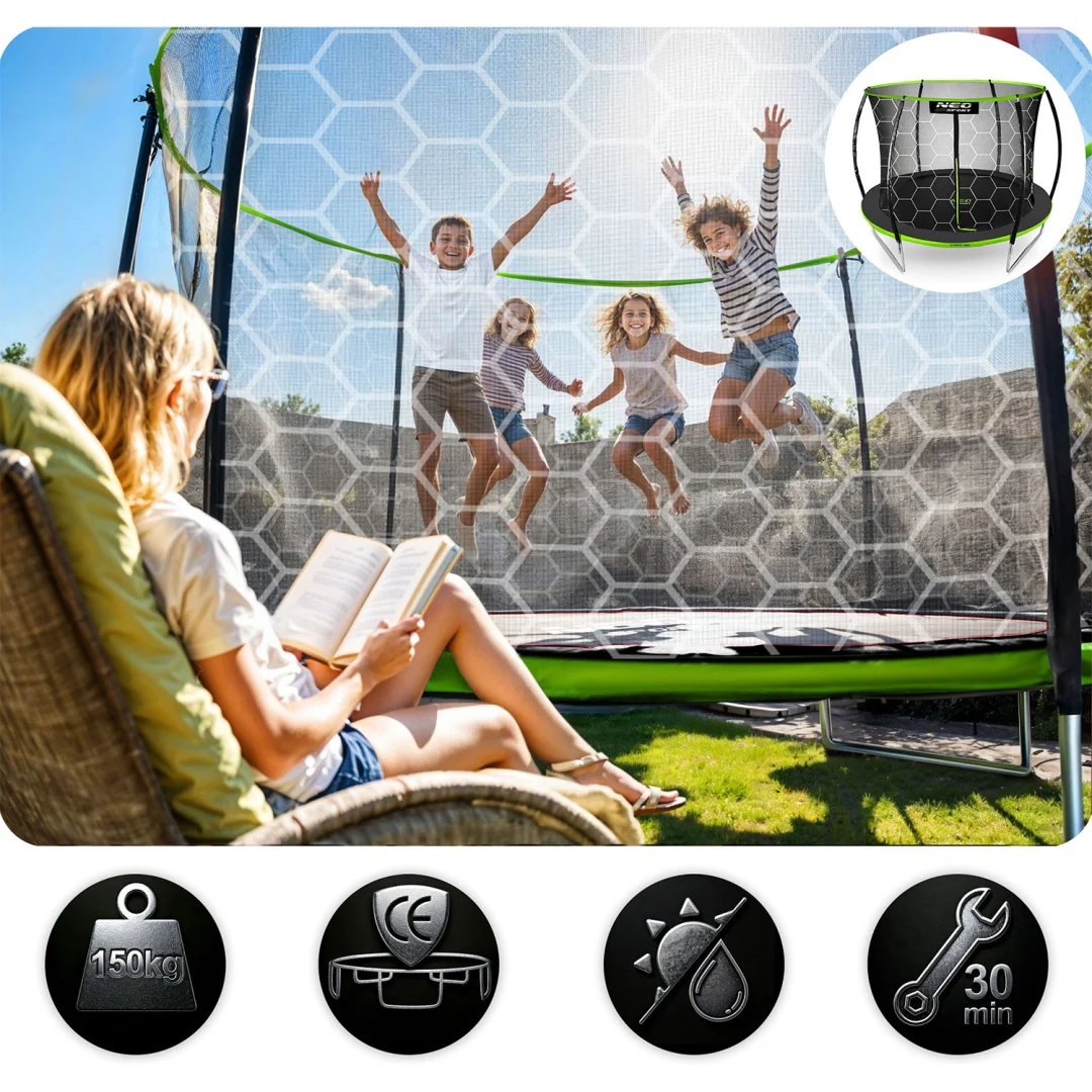 Profilirani vrtni trampolin Neo-Sport NS-08C221 252 cm, 8 ft, unutarnja mreža_8
