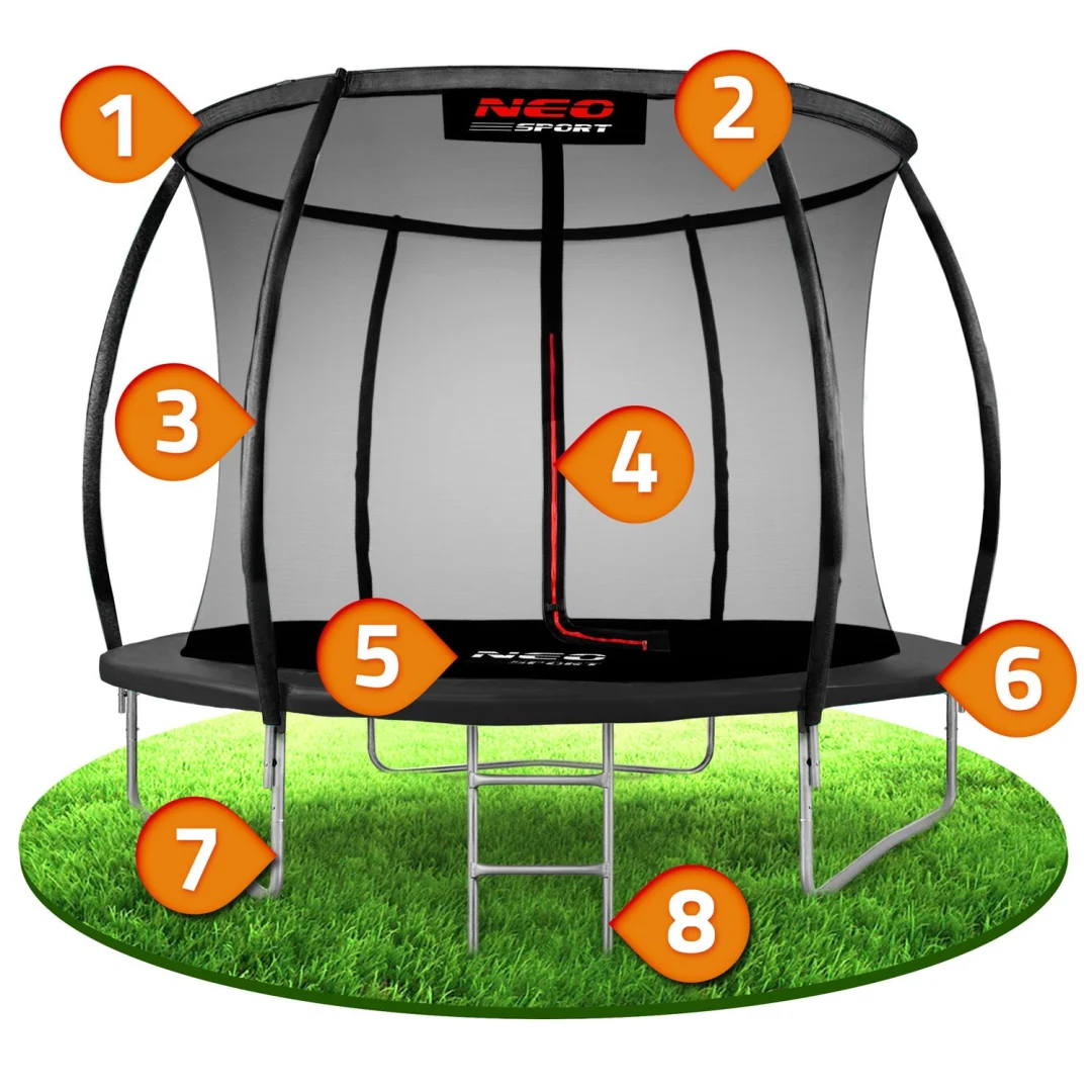 Profilirani vrtni trampolin Neo-Sport NS-08C231 252 cm, 8 ft, unutarnja mreža_11