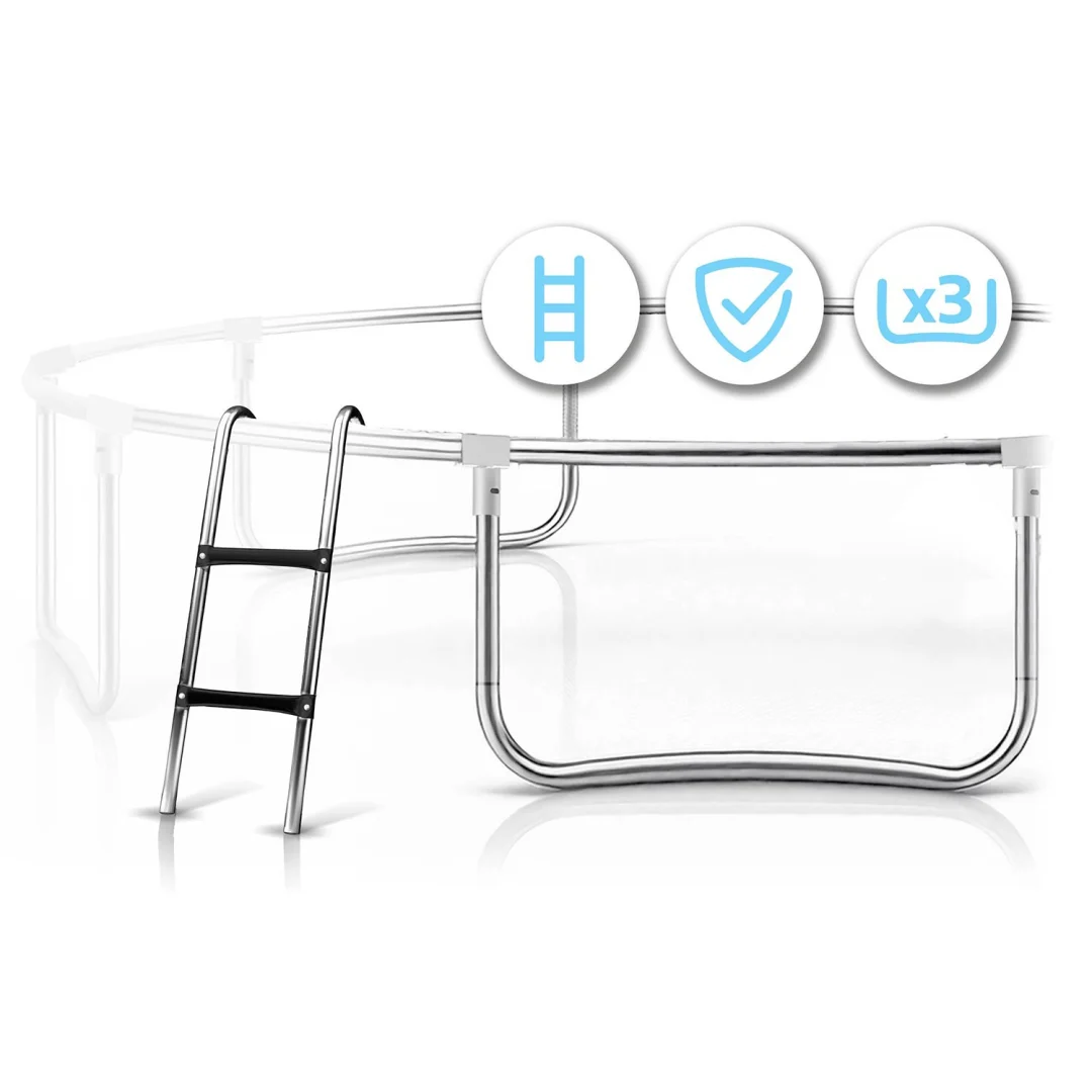 Profilirani vrtni trampolin Neo-Sport, Ø 312 cm (10 ft), unutarnja mreža, siva, var. NS-10C201_9