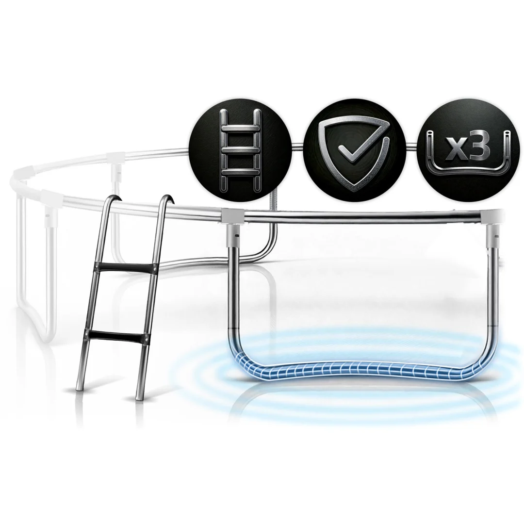 Profilirani vrtni trampolin Neo-Sport, Ø 312 cm (10 ft), unutarnja mreža, siva, var. NS-10C221_11
