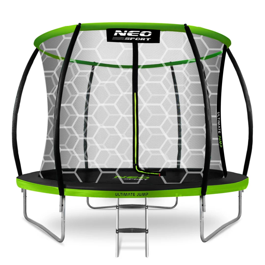 Profilirani vrtni trampolin Neo-Sport, Ø 312 cm (10 ft), unutarnja mreža, siva, var. NS-10C221_2