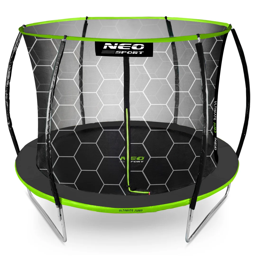 Profilirani vrtni trampolin Neo-Sport, Ø 312 cm (10 ft), unutarnja mreža, siva, var. NS-10C221_3