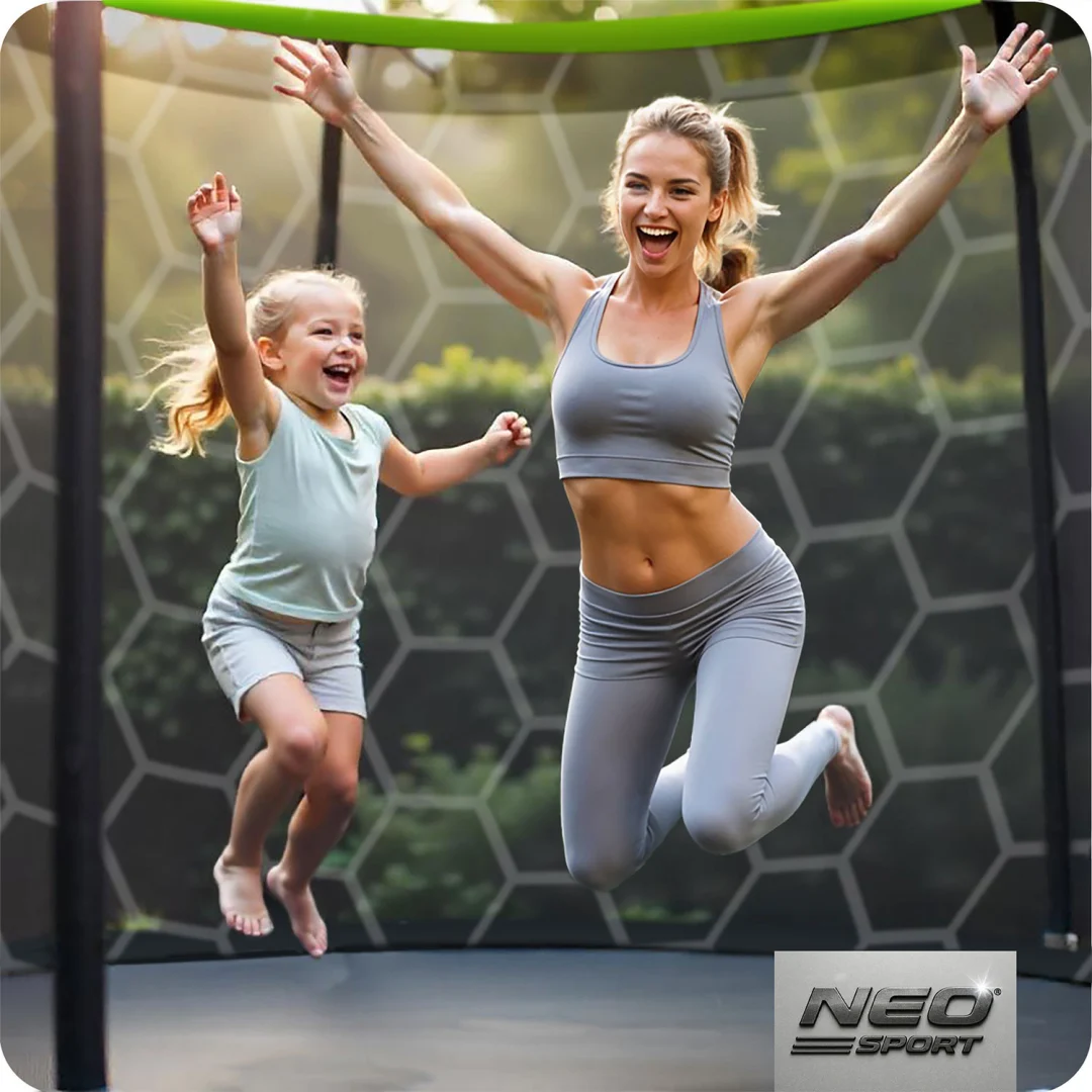 Profilirani vrtni trampolin Neo-Sport, Ø 312 cm (10 ft), unutarnja mreža, siva, var. NS-10C221_4
