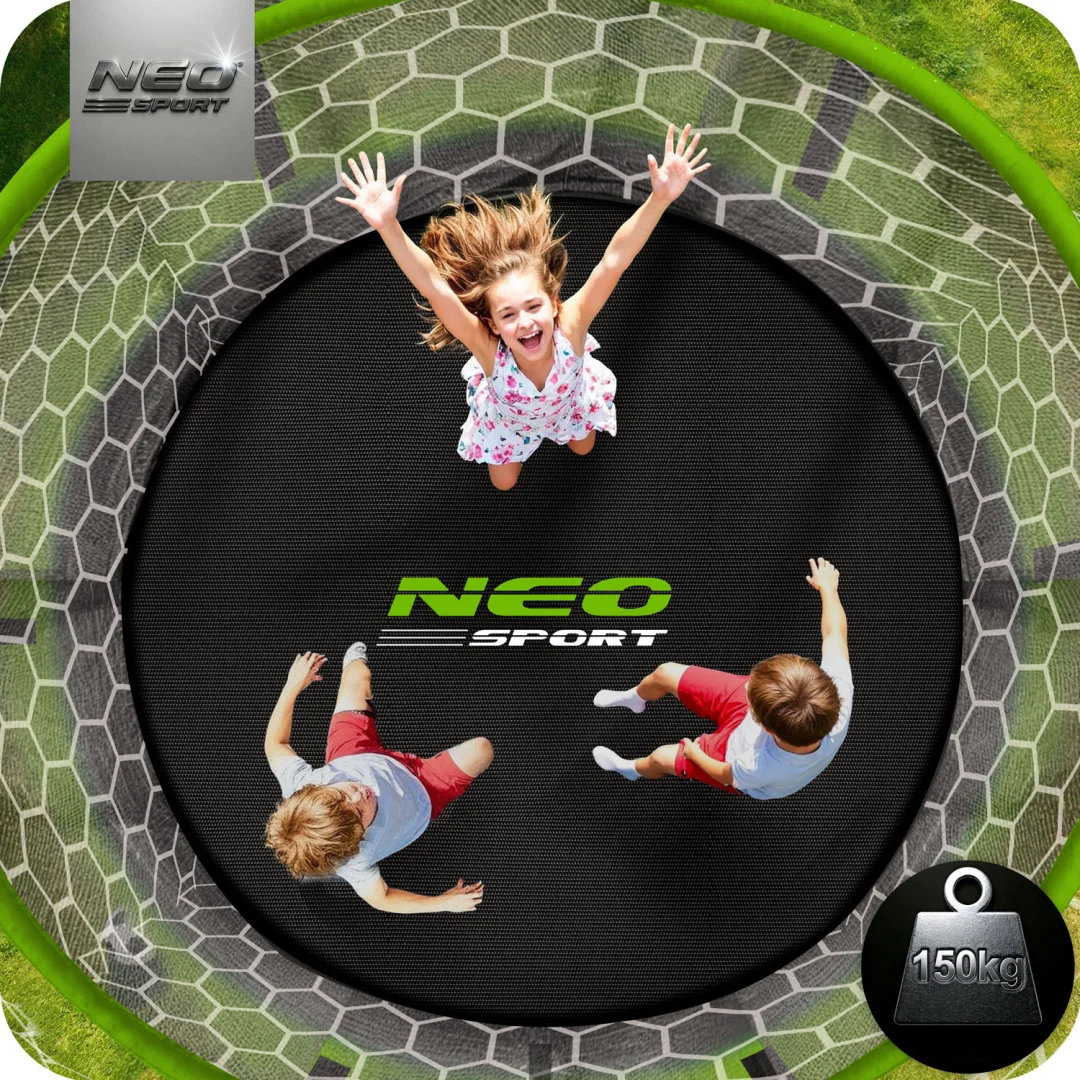 Profilirani vrtni trampolin Neo-Sport, Ø 312 cm (10 ft), unutarnja mreža, siva, var. NS-10C221_5