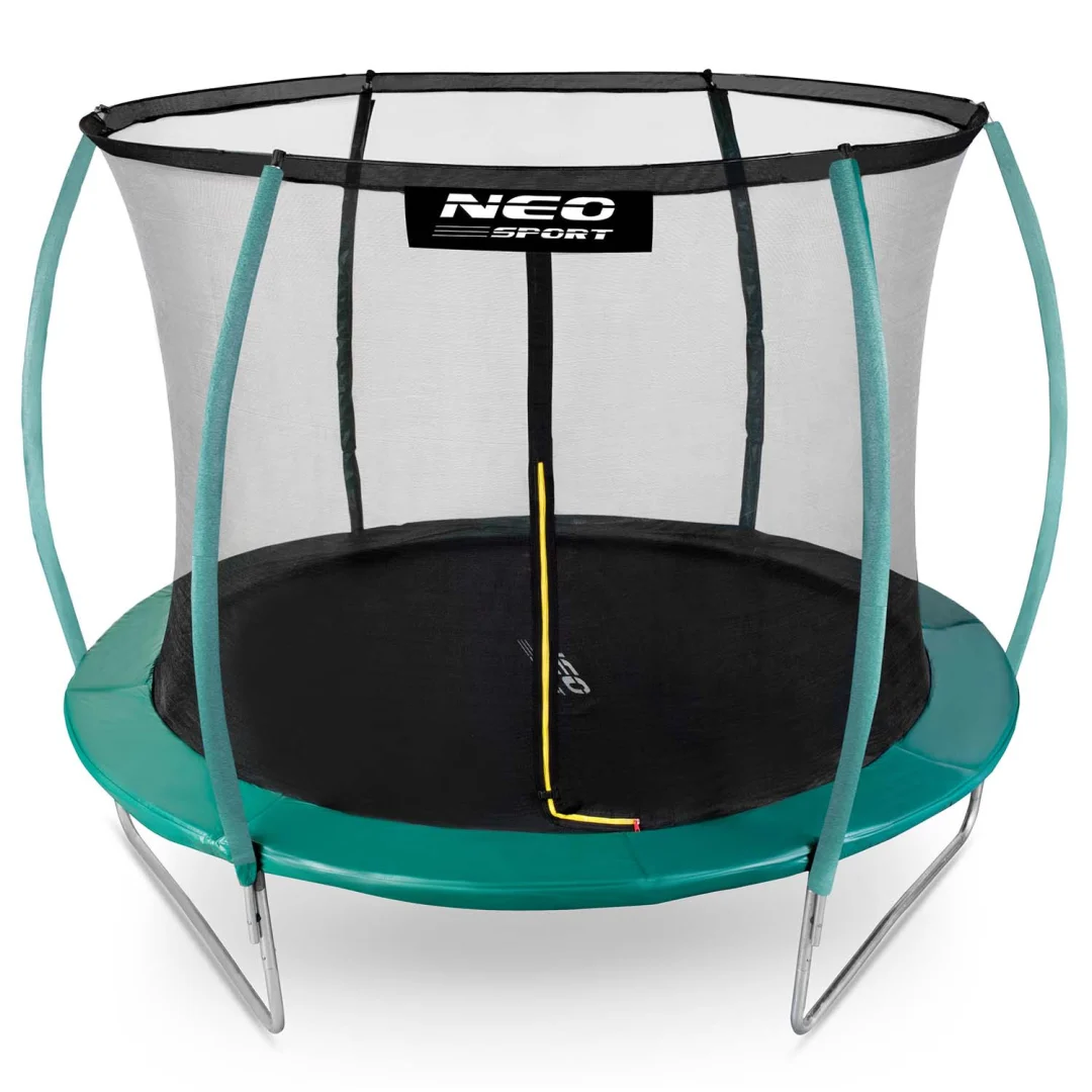 Profilirani vrtni trampolin Neo-Sport, Ø 312 cm (10 ft), unutarnja mreža, siva_2