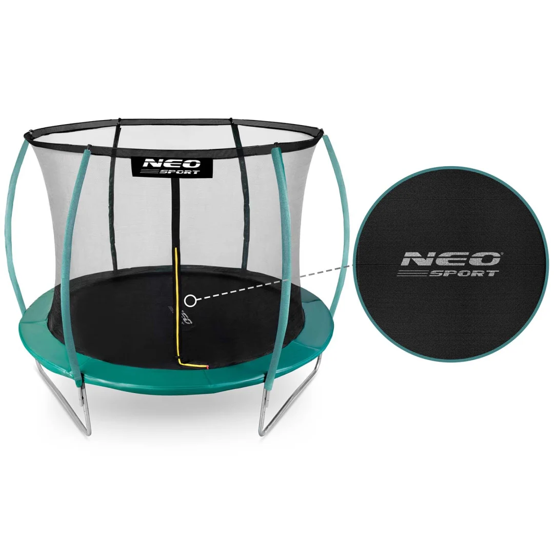 Profilirani vrtni trampolin Neo-Sport, Ø 312 cm (10 ft), unutarnja mreža, siva_3