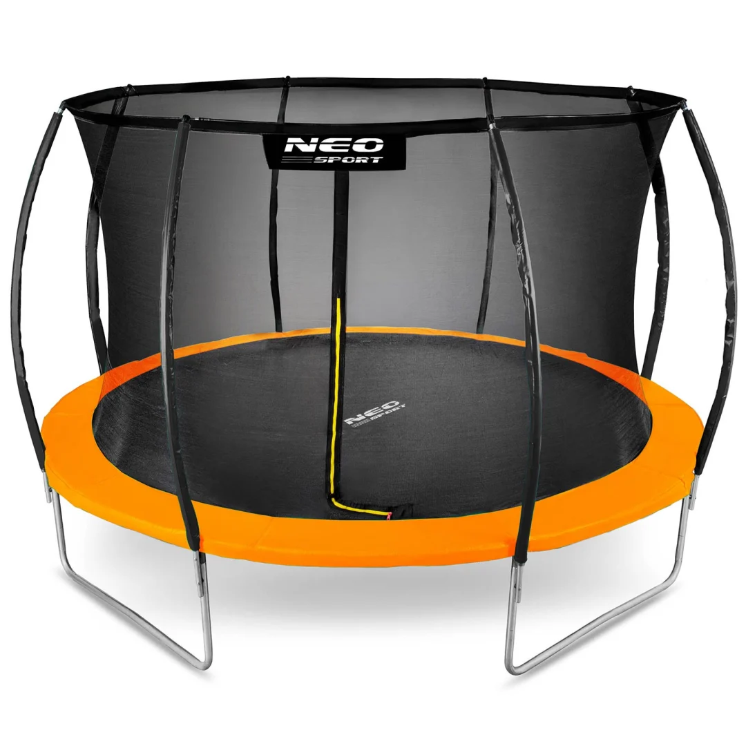 Profilirani vrtni trampolin Neo-Sport, Ø 374 cm (12 ft), unutarnja mreža, siva, var. NS-12C201_2