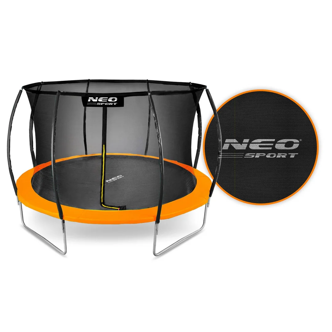 Profilirani vrtni trampolin Neo-Sport, Ø 374 cm (12 ft), unutarnja mreža, siva, var. NS-12C201_4