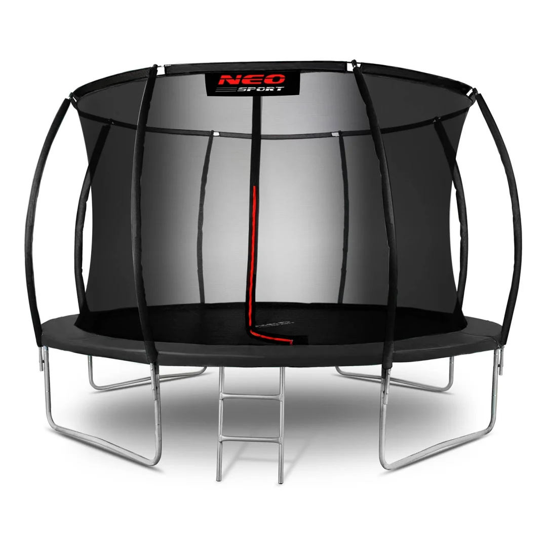 Profilirani vrtni trampolin Neo-Sport, Ø 374 cm (12 ft), unutarnja mreža, siva, var. NS-12C231_1