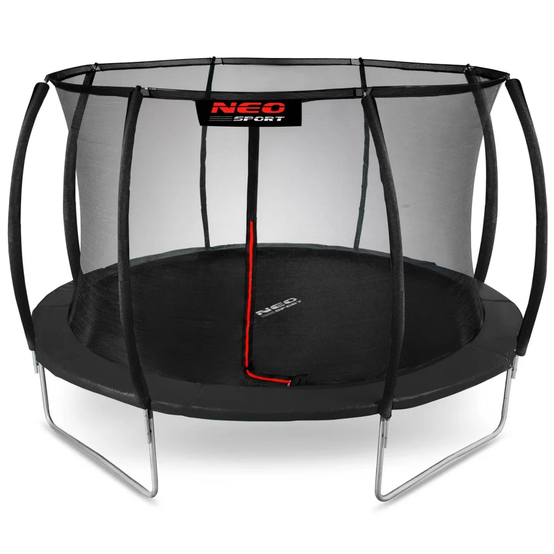Profilirani vrtni trampolin Neo-Sport, Ø 374 cm (12 ft), unutarnja mreža, siva, var. NS-12C231_2