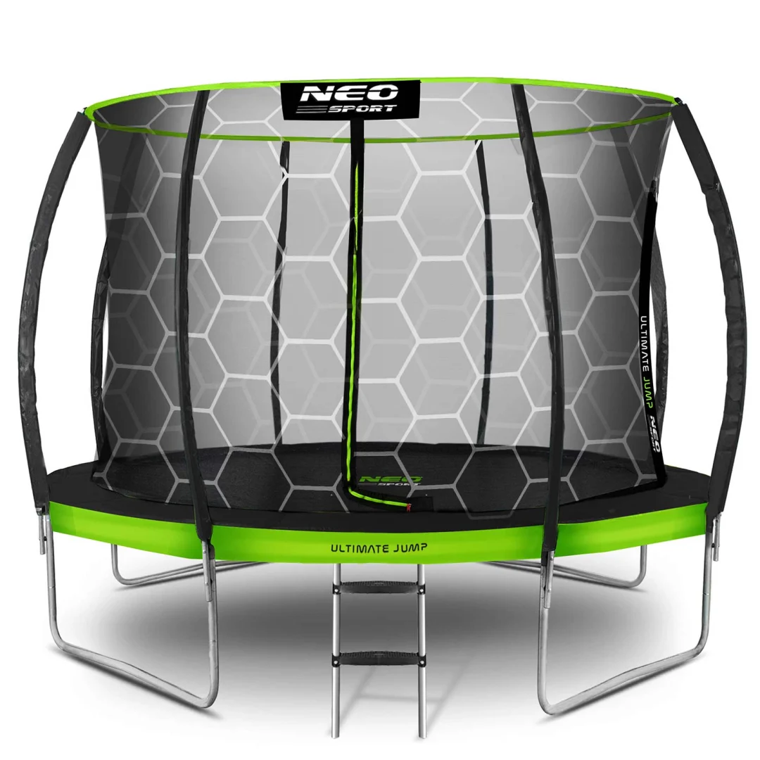 Profilirani vrtni trampolin Neo-Sport, Ø 435 cm (14 stopa), unutarnja mreža, siva, var. NS-14C221_1