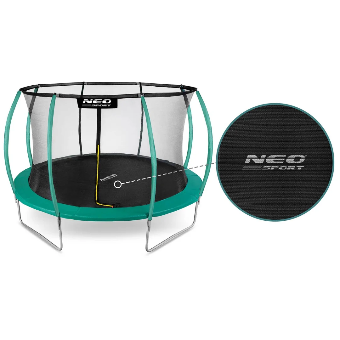 Profilirani vrtni trampolin Neo-Sport, Ø 435 cm (14 stopa), unutarnja mreža, siva_2