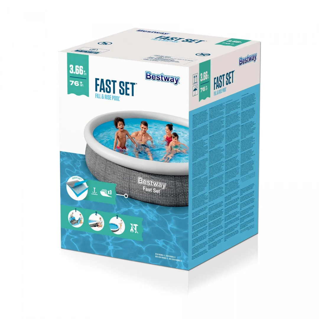 Proširivi bazen 3,6 m 366 x 76 cm sivi BESTWAY_5