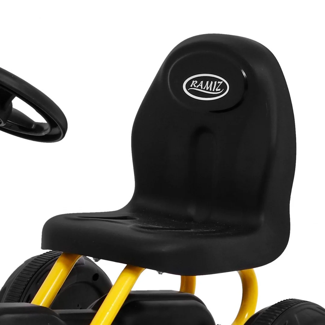 Prvi karting na pedale za najmlađe žuti + lančani pogon + gumeni kotači_8
