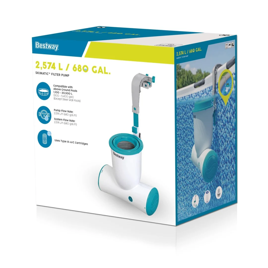 Pumpa za bazen s filterom i skimerom Skimatic FlowClear 2574 l/h BESTWAY + zamjenski filter_11