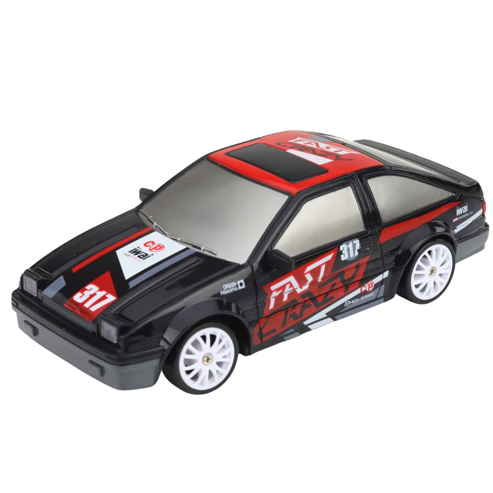 RC Coupe Drift Car na daljinsko upravljanje s izmjenjivim kotačima Crni 1:24_2
