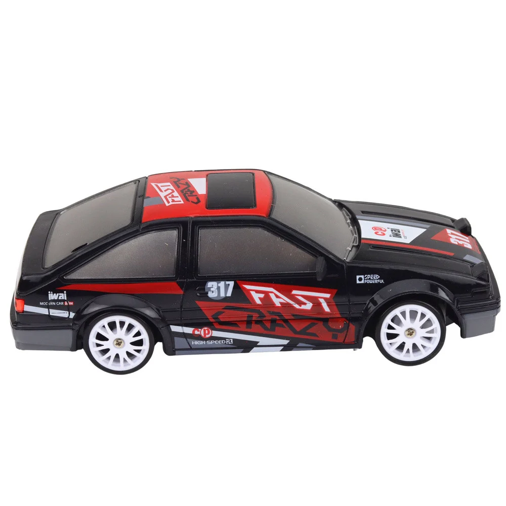 RC Coupe Drift Car na daljinsko upravljanje s izmjenjivim kotačima Crni 1:24_5