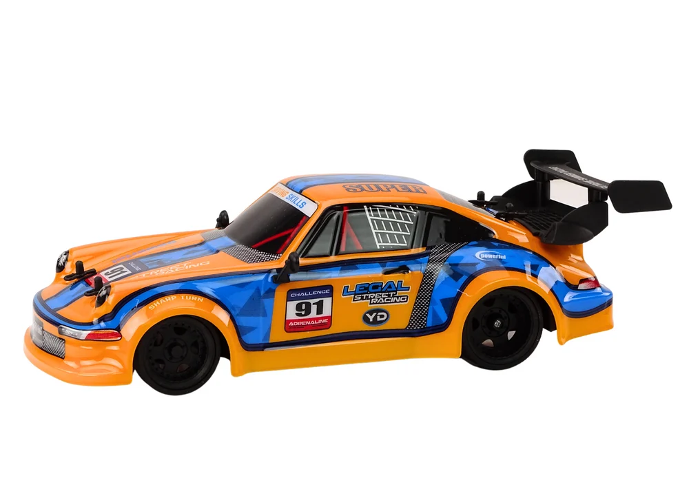 RC automobil na daljinsko upravljanje 1:16 gumeni kotači Drift narančasti_2