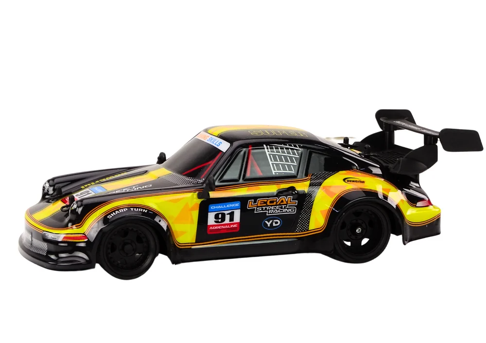 RC automobil na daljinsko upravljanje 1:16 gumeni kotači Drift žuti_2