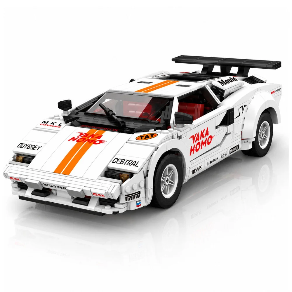 RC građevinske kocke sportski automobil, bijeli, 1384 kom_2