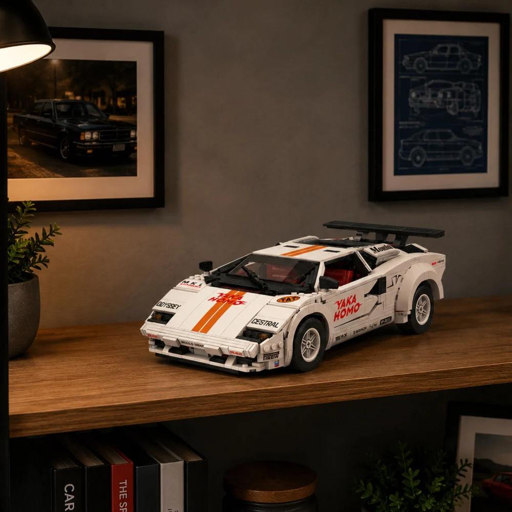 RC građevinske kocke sportski automobil, bijeli, 1384 kom_3