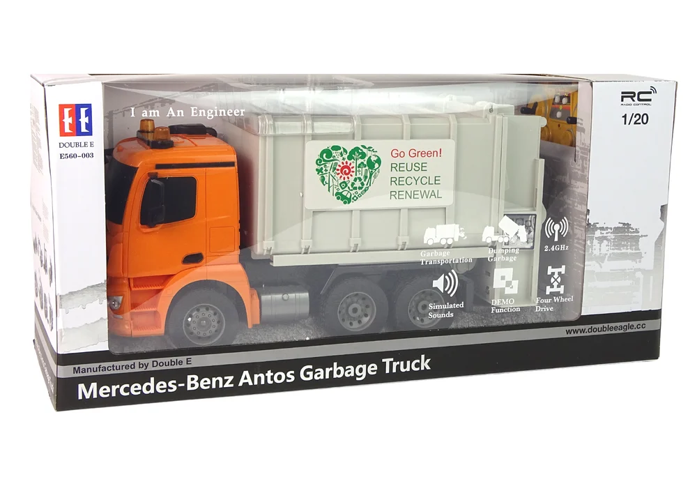 RC kamion Mercedes-Benz Antos za smeće, narančasti_7