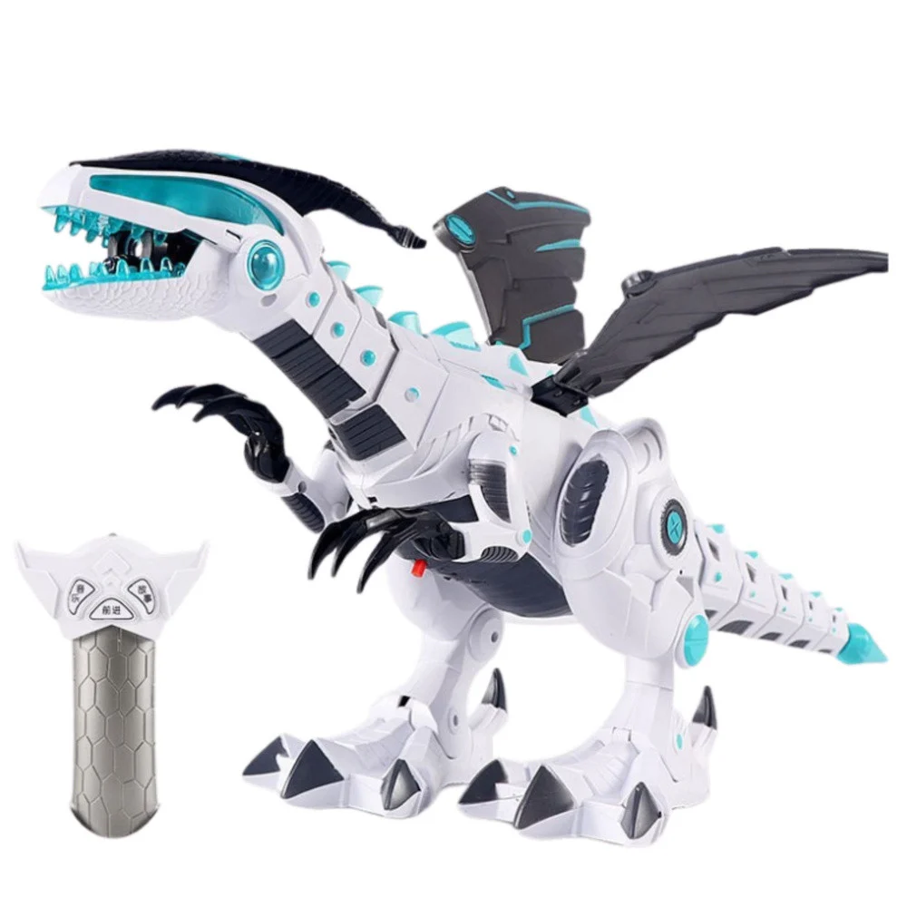 RC robot dinosaur na daljinsko upravljanje s krilima, svjetlima i zvukovima, bijeli_2