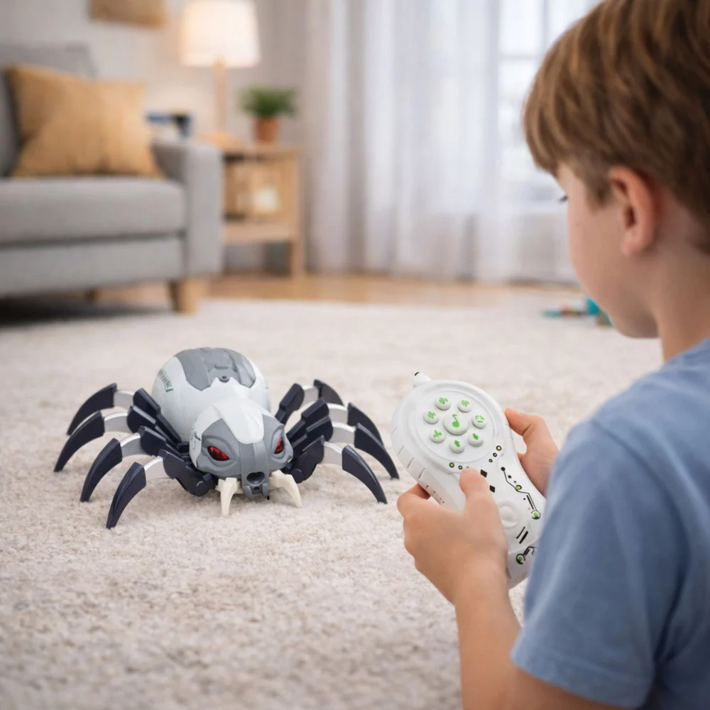 RC robot pauk na daljinsko upravljanje s efektom dima, svjetlima i zvukovima_6