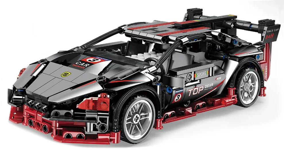RC set kockica sportski automobil crni 585 dijelova_2