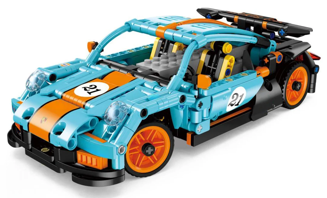 RC set kockica sportski automobil plavo-narančasti 534 dijela_4