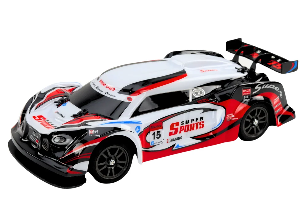 RC sportski automobil 1:16 Drift s izmjenjivim kotačima bijeli i crveni_2