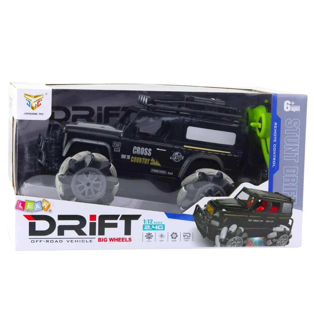 RC terenski automobil s daljinskim upravljanjem, rotacija od 360°, 1:12, crni_5