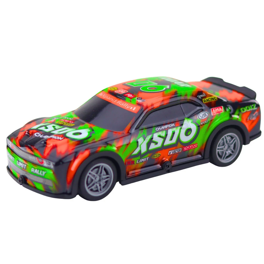 RC trkaći auto sa svijetlećom karoserijom, narančasto-zeleni_2