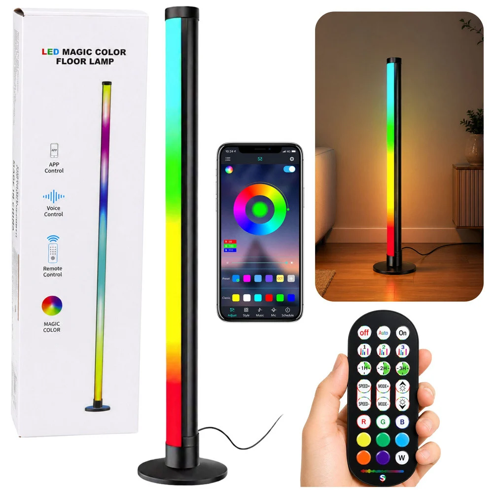RGB LED kutna podna lampa s aplikacijom, 90 cm_1
