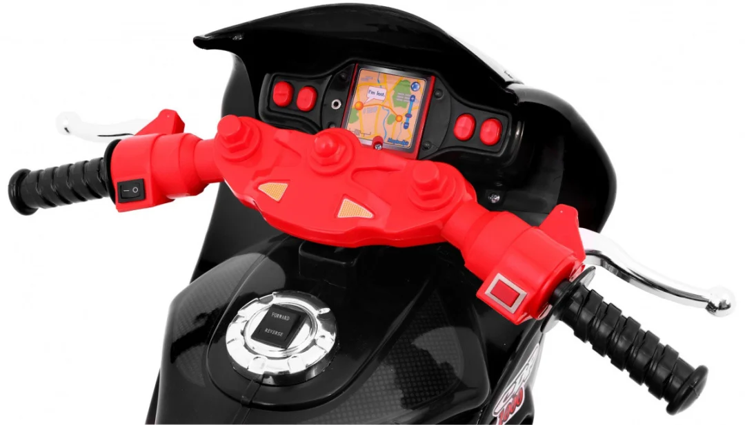 RR1000 Električni tricikl za djecu Crni + Zvuci + Svjetla + Prostor za pohranu, crna motor na akumulator_8