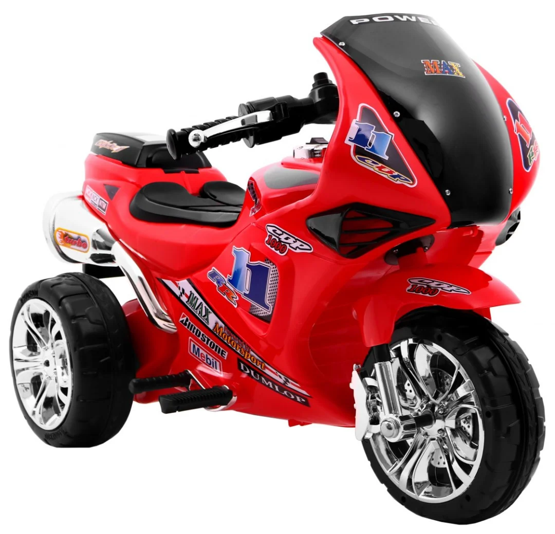 RR1000 Električni tricikl za djecu Crveni + Zvuci + Svjetla + Spremište, crvena motor na akumulator_12