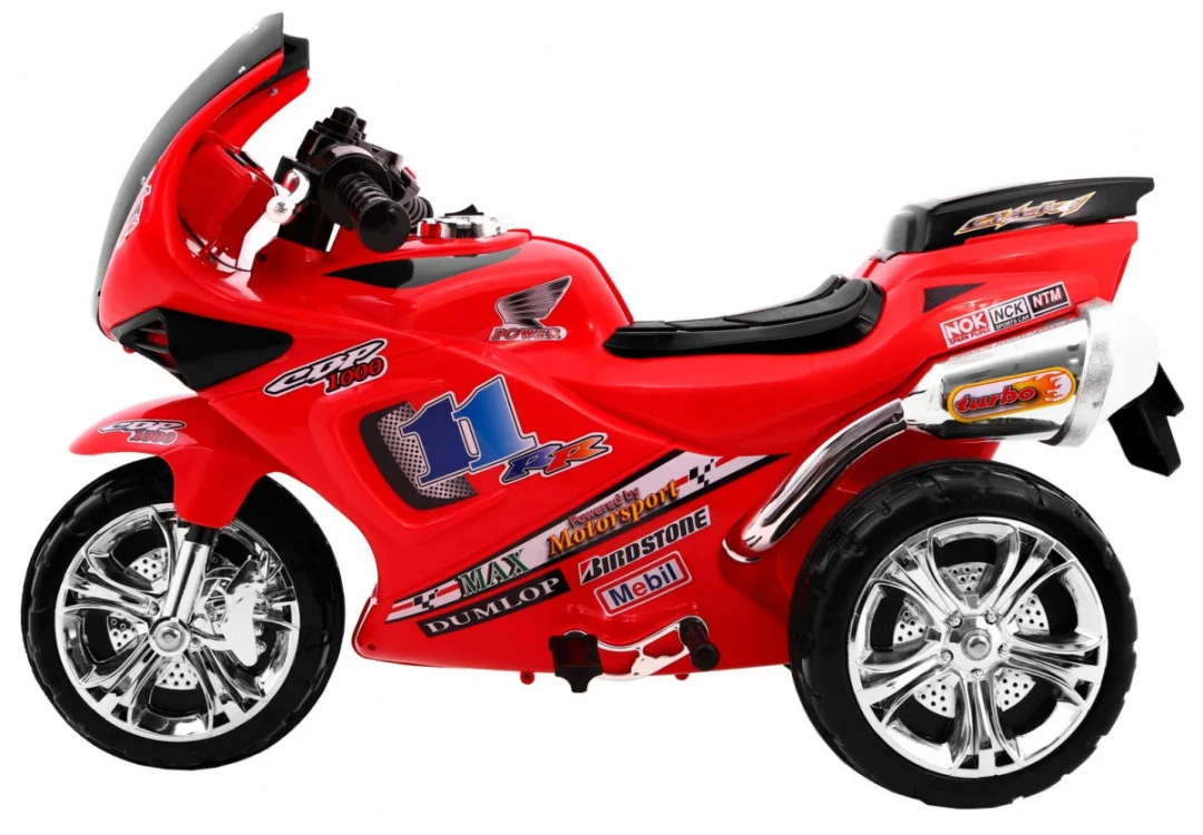 RR1000 Električni tricikl za djecu Crveni + Zvuci + Svjetla + Spremište, crvena motor na akumulator_3