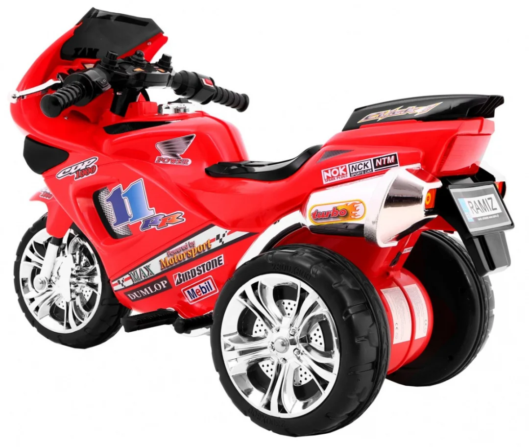 RR1000 Električni tricikl za djecu Crveni + Zvuci + Svjetla + Spremište, crvena motor na akumulator_4