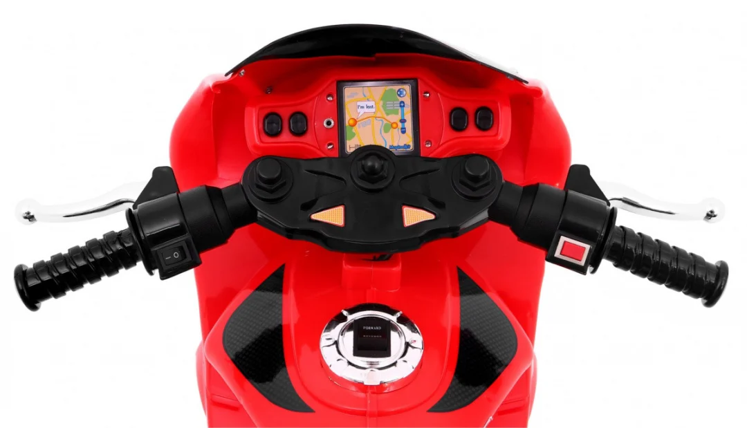 RR1000 Električni tricikl za djecu Crveni + Zvuci + Svjetla + Spremište, crvena motor na akumulator_5