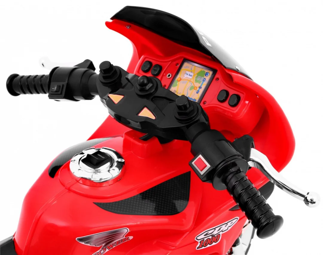 RR1000 Električni tricikl za djecu Crveni + Zvuci + Svjetla + Spremište, crvena motor na akumulator_9